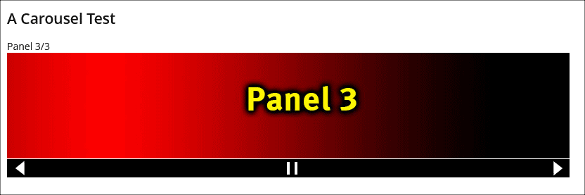 Accordion carousel with control panel