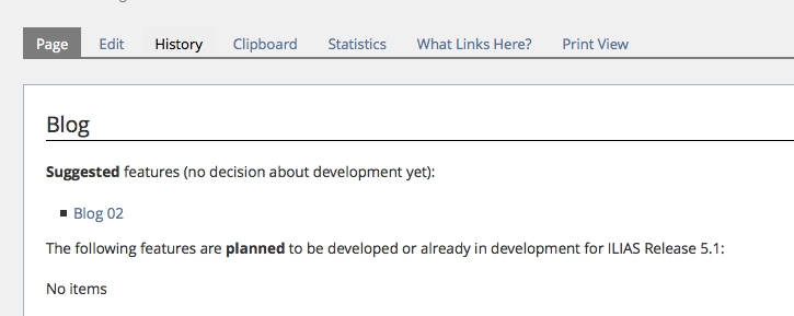 List of pages in presentation view