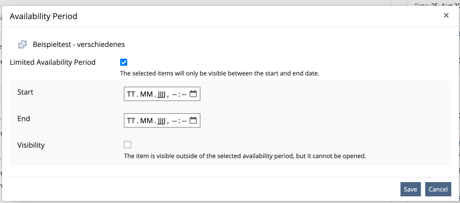 Screenshot Availability Period