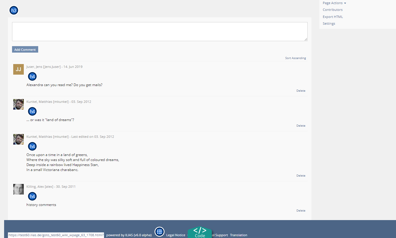 Screenshot unter Wave mit Strukturauszeichnungen 